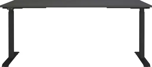 Schreibtisch GELI - höhenverstellbar, LB ca. 180x80 cm, Graphit, Schwarz