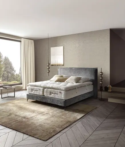 Boxspringbett Contur 2700 - Liegefläche ca. 180x200 cm, Stoff, Grau