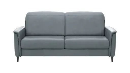 Sofa Bolivien - 2,5-Sitzer groß, Kopfteil verstellbar, Leder, Steel