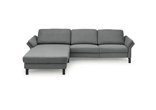 Ecksofa CALM PREMIUM 2.0 - Longchair links mit 3-Sitzer, Rückenlehne verstellbar, Stoff, Anthrazit