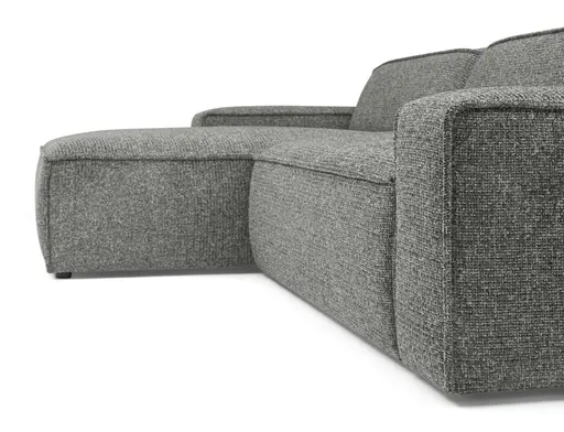 Ecksofa - Longchair links mit 2-Sitzer, Sitzvorzug motorisch, Stoff, Graphit