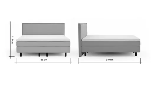 Boxspringbett Valencia - Liegefläche ca. 180x200 cm, Stoff, Zink