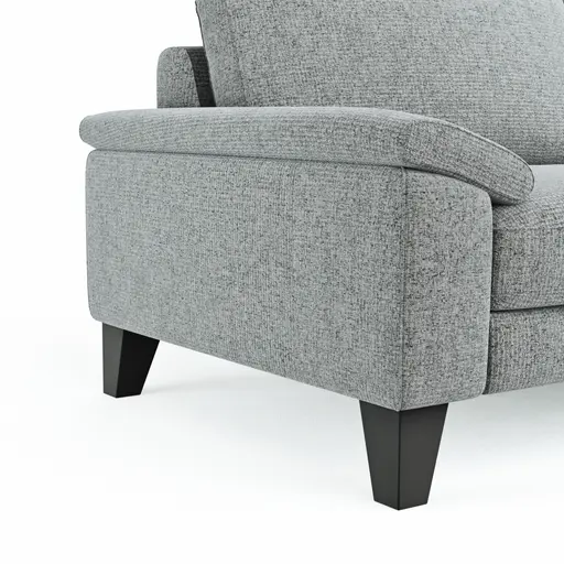 Ecksofa Oviedo - 2,5-Sitzer mit Ecke rechts, Stoff, Hellgrau