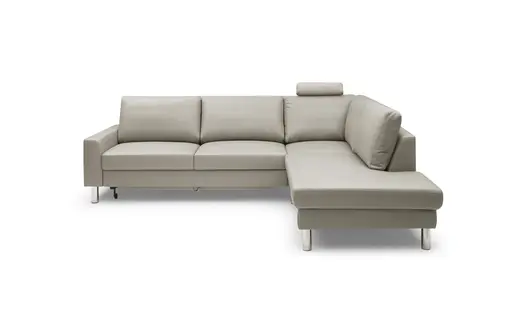 Ecksofa COOL - 2,5-Sitzer, Ecke rechts inkl, Schlaffunktion, Stoff, Hellgrau