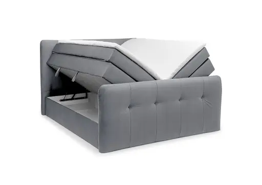 Boxspringbett HOLLIE- Liegefläche ca. 180x200 cm, Stoff, Stahl