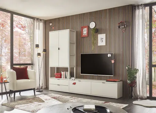 Regalsystem- Kreidegrau, Lack, Matt