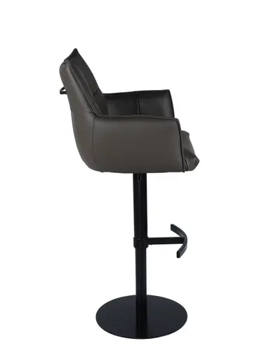 Barhocker MELE - drehbar, höhenverstellbar, Leder, Dunkelbraun