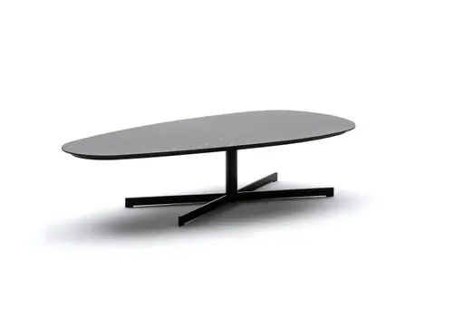 Couchtisch Eir - LBH ca. 58x118x28 cm, Keramik, Schwarz