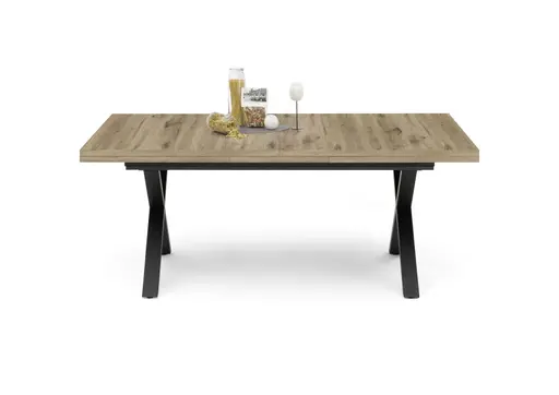 Esstisch - ausziehbar, LB ca. 200x100 cm, Viking Eiche, Schwarz