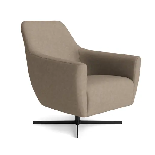 Sessel Noreli - drehbar, Stoff, Tabakbraun