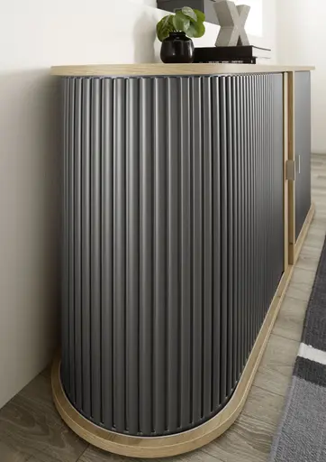 Jalousieschrank - Eiche Nachbildung, Graphit