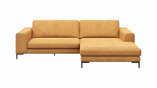 Ecksofa Solano - 1,75-Sitzer mit Longchair Rechts, Stoff, Mango