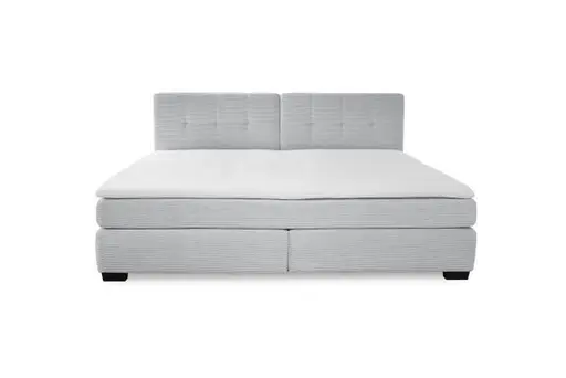Boxspringbett JILA- Ligefläche ca. 240x200 cm, Stoff, Hellgrau