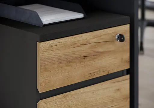 Rollcontainer GRIFFIN - Graphit, Eiche Nachbildung