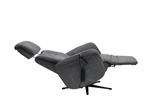 TV-Sessel MARLON - drehbar, Relaxfunktion, Kopfteilverstellung, Stoff, Graublau