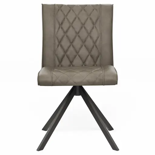 Stuhl Cambridge - drehbar, Leder, Taupe