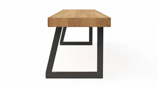 Holzbank Clifton - Breite ca. 220 cm, Zerreiche massiv, natur