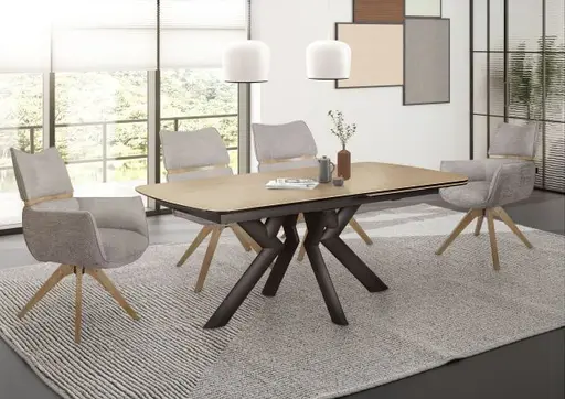 Esstisch MAXIE - ausziehbar, LB ca. 190x98 cm, Glaskeramik