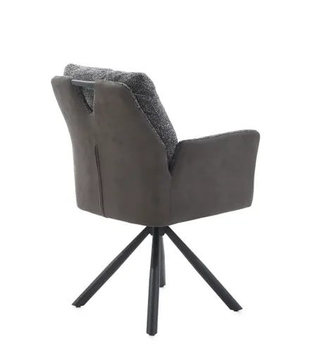 Armlehnstuhl - drehbar, Webstoff, Grau, Microfaser, Vintage grau