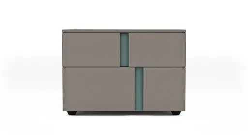 Nachttisch Loretto - Lack matt, Steingrau