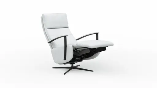 TV-Sessel Lima - Größe M, Relaxfunktion motorisch, Leder, Eisblau