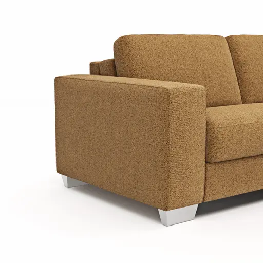 Sofa Nuoro - 2,5-Sitzer inkl. Schlaffunktion, Armlehne breit, Stoff, Cognac