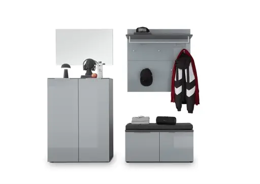 Garderobenpaneel GILLIAN - B/H/T ca. 97x96x30 cm, Graphit