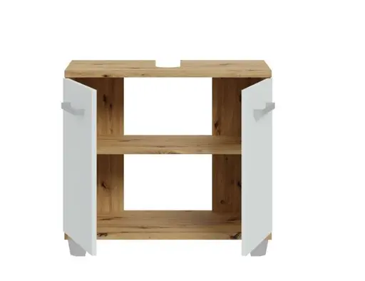 Waschbeckenunterschrank- B ca. 69 cm, Eiche Dekor, Hellgrau