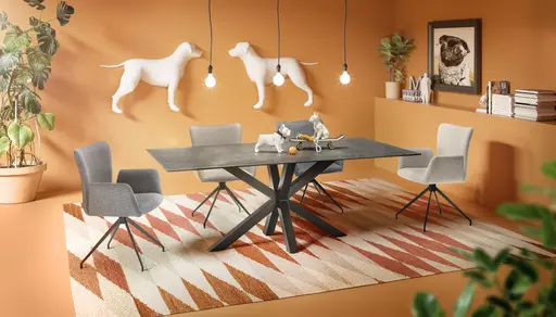 Esstisch ABBIGAIL - LB ca. 160x90 cm, Schwarz