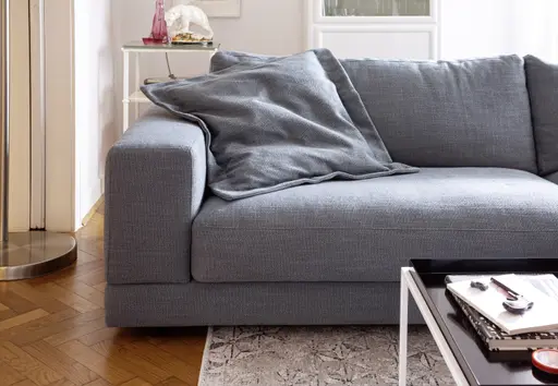 Ecksofa Juni - 1,5-Sitzer mit Longchair rechts, Stoff, Petrol