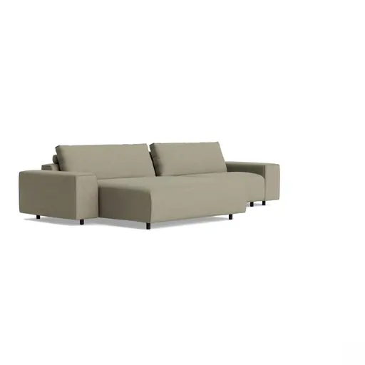 Ecksofa Sorano Plus - Longchair links - 1,75 Sitzer, Stoff, Graubeige
