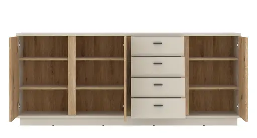 Sideboard - B ca. 200 cm, Kaschmir, Cremona Eiche Nachbildung