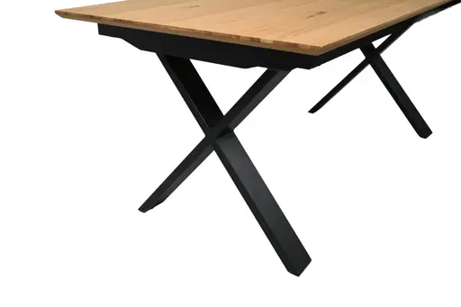Esstisch MATTIES - ausziehbar, LB ca. 180x90 cm, Eiche Furnier, Schweizer Kante, Schwarz