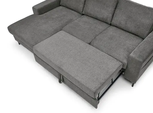Ecksofa - Longchair links mit 2-Sitzer, Stoff, Grau