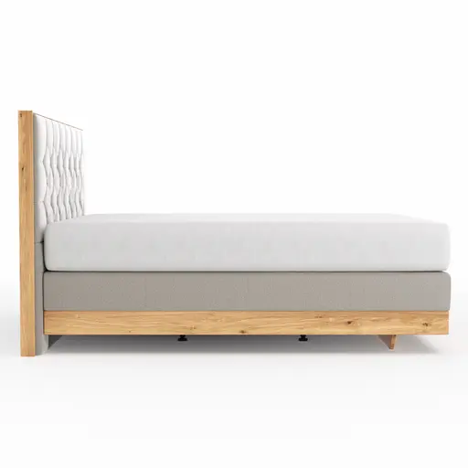 Boxspringbett Alpin Luxe - Liegefläche ca. 160x200 cm, Stoff, Graubeige