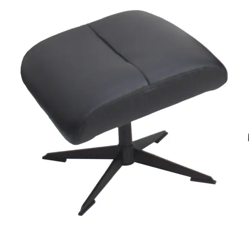 TV-Sessel MENNIS mit Hocker - drehbar, Relaxfunktion, Kopfteilverstellung, Leder, Schwarz