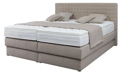 Boxspringbett - Liegefläche ca. 180x200 cm, Stoff, Braun