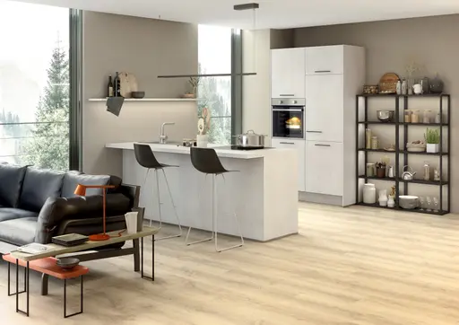 Inselküche 51.180 1 519, Beton Weißgrau Nachbildung