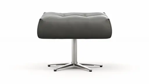 Hocker Terni - Sternfuss, Leder, Grau