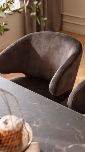 Armlehnstuhl Fargo - Stoff, Dunkelgrau