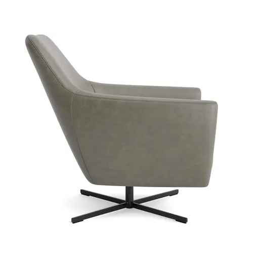 Sessel Noreli - drehbar, Stoff, Rauchbraun