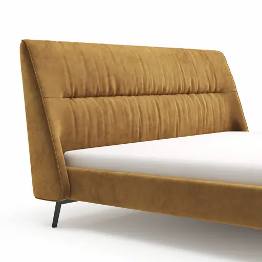 Bett Alvito - Liegefläche ca. 180x200 cm, Stoff, Kurkuma