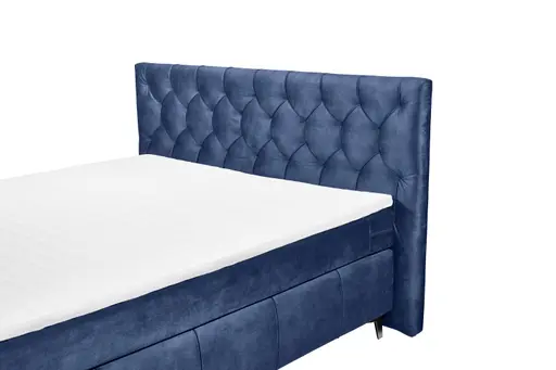 Boxspringbett- Liegefläche ca. 180x200 cm, Stoff Dunkelblau