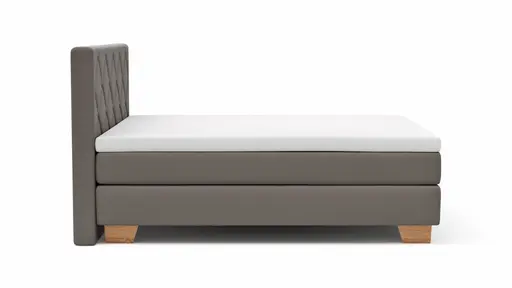 Boxspringbett Taja - Liegefläche ca. 180x200 cm, Stoff, Taupe