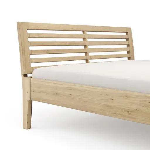 Bettgestell 1660 - Liegefläche ca. 180x200 cm, Wildeiche massiv, bianco geölt