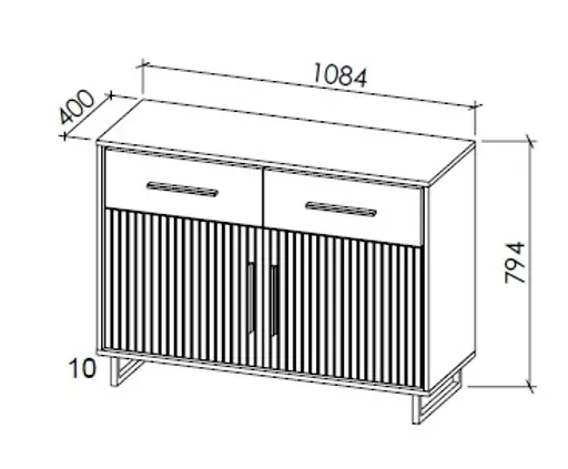 Kommode- Eiche Dekor, Schwarz