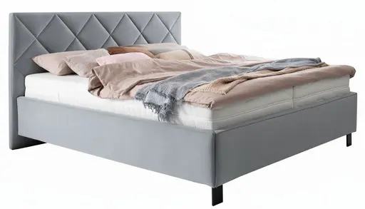 Polsterbett - Liegefläche ca. 180x200 cm, Stoff, Grau