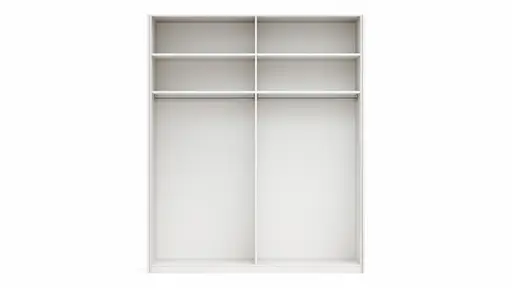 Drehtürenschrank Viana - B ca. 204 cm, Lack, Weiß, Riffholz, Wildeiche