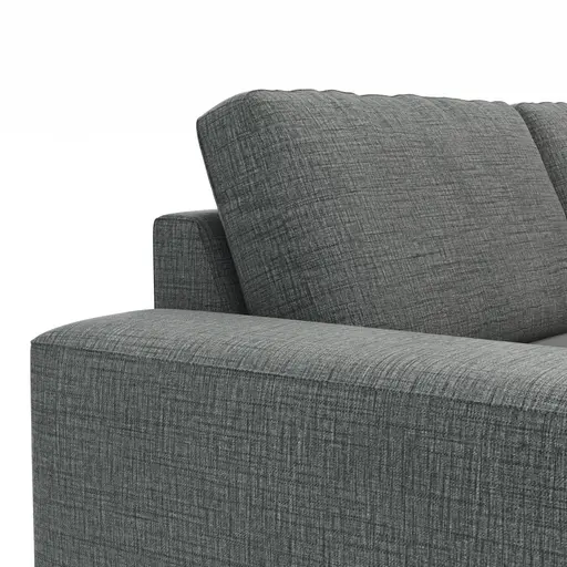 Ecksofa Redington - 2,5-Sitzer mit Longchair groß rechts, Stoff, Schwarz