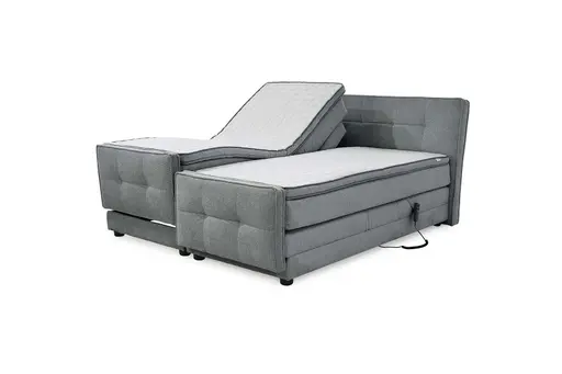 Boxspringbett- Liegefläche ca. 180x200 cm, Stoff, Mittelgrau